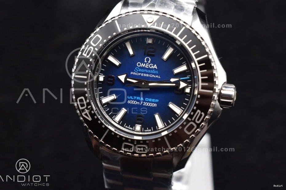 6000M Ultra Best Super SBF Dial 1:1 SS Clone Blue Bracelet A8912 Edition Deep SS on Seamaster Deep 0108